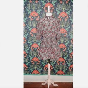 The Shirt Rochelle Behrens Black White Plaid Tiered Mini Dress